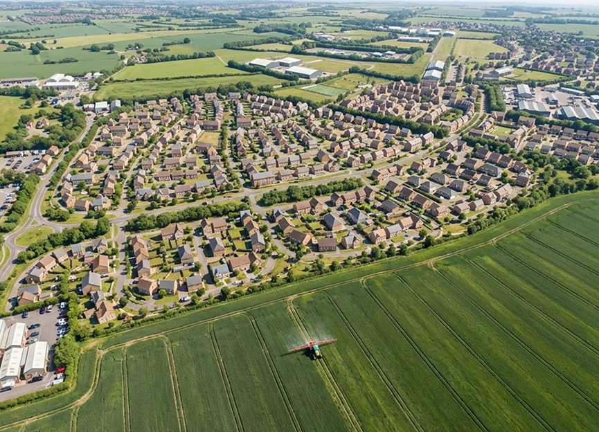 Modern houses in a residential street